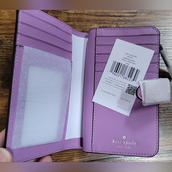 Kate Spade Lilac Pebbled Leather Wallet NWT - Picture 3 of 3